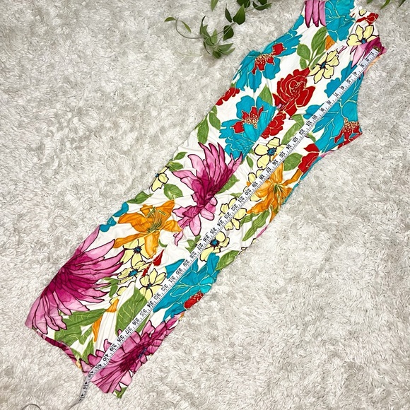 Cache Bodycon Ruched Floral Dress with Keyhole Size Medium - Picture 10 of 10